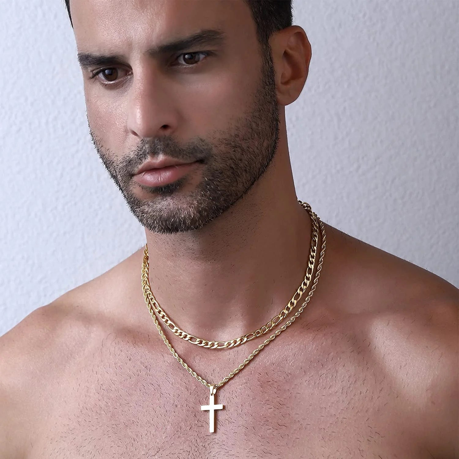 First Communion Graduation Fathers Day Jewelry Gifts for Men Boys Teen Dad Son Silver Cross Necklaces Stainless Steel Cross Pendant Chain Dad Him Kids Catholic Religious Christian Birthday