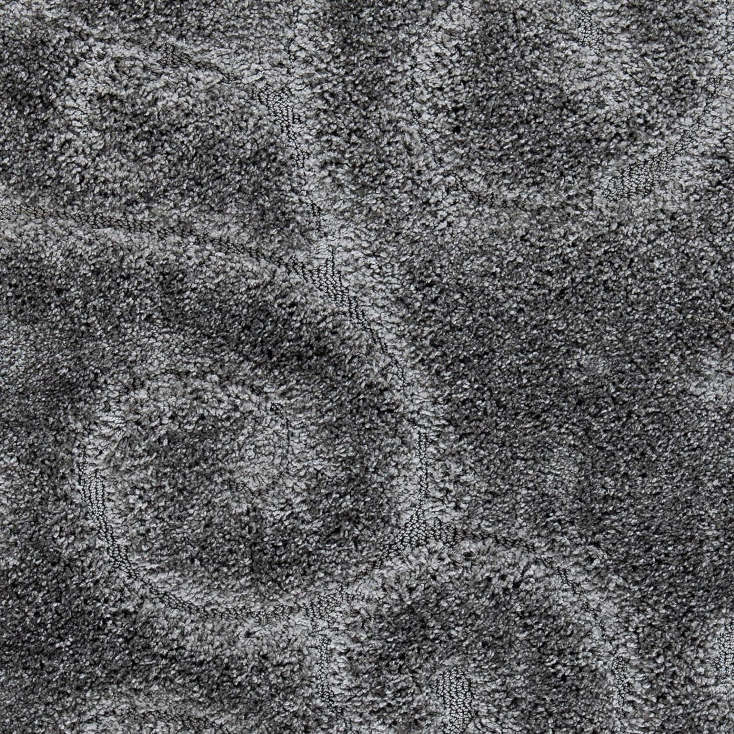 SAFAVIEH Florida Shag Collection Area Rug - 6'7" Square, Grey, Scroll Design, Non-Shedding & Easy to Clean, High-Low Plush Pile, Ideal for Living Room, Bedroom, Dining Space (SG455-8013)